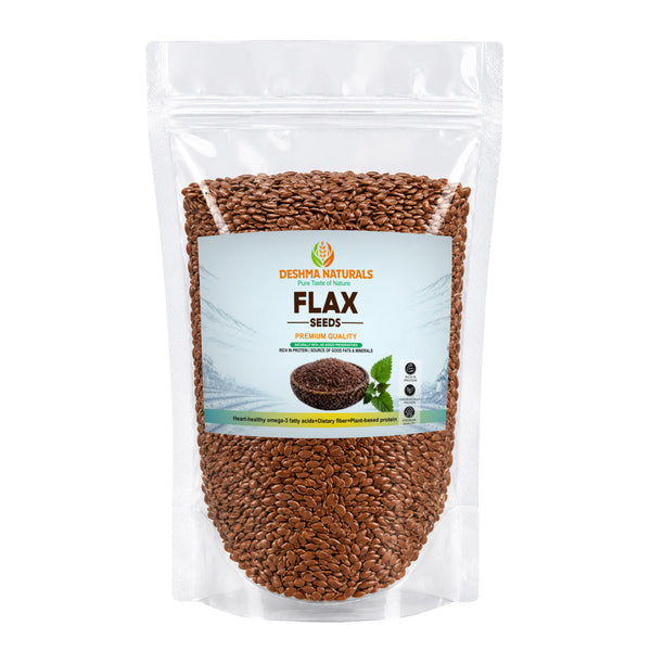 Deshma Naturals Premium Flax Seeds (Alsi Seeds) | Natural Source of Omega-3, Dietary Fibre & Plant-Based Protein | Nutritious Seeds for Daily Diet, Smoothies, Salads & Breakfast