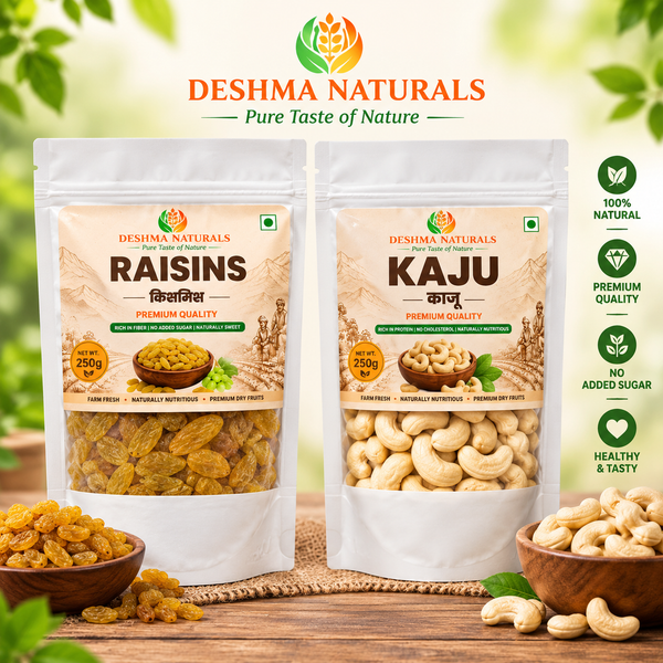 Premium Raisins & Kaju Cashews Combo – 250g Each